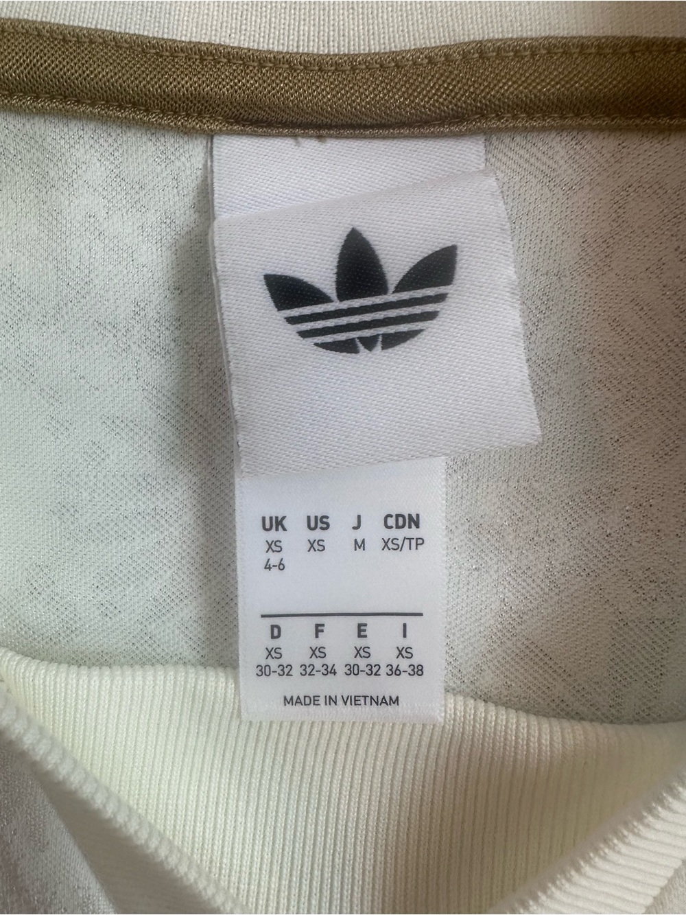 adidas White Long-Sleeve Soccer Dress Top with Gold Stripes - Picture 3 of 4